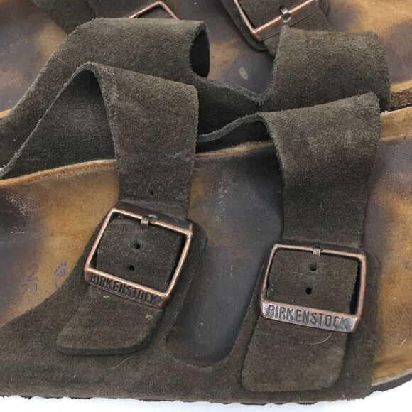 Birkenstock Arizona Dark Brown Suede Sandals Slide EU42 US W 11 M 9 Narrow Width main image 11